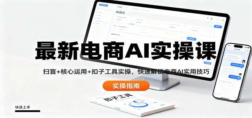 最新电商AI实操课:扫盲+核心运用+扣子工具实操,快速解锁电商AI实用技巧-云推网创项目库