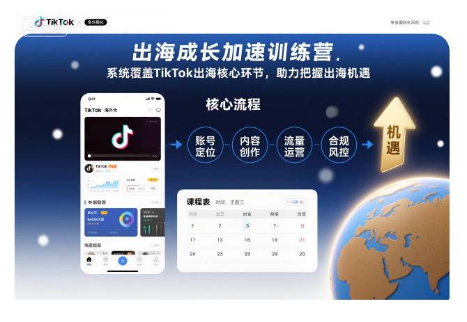 出海成长加速训练营，系统覆盖TikTok出海核心环节，助力把握出海机遇(更新)-云推网创项目库