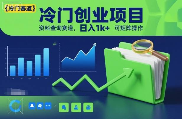 冷门创业项目，资料查询赛道，日入1k+，可矩阵操作-云推网创项目库