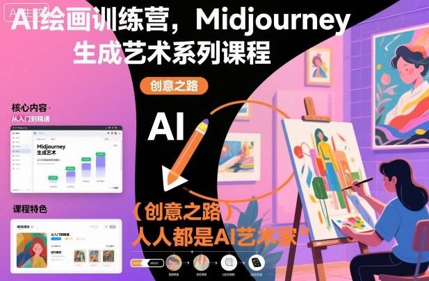 AI绘画训练营,Midjourney生成艺术系列课程,人人都是AI艺术家-云推网创项目库