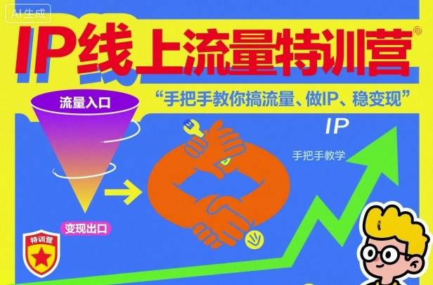 IP线上流量特训营,手把手教你搞流量、做IP、稳变现-云推网创项目库
