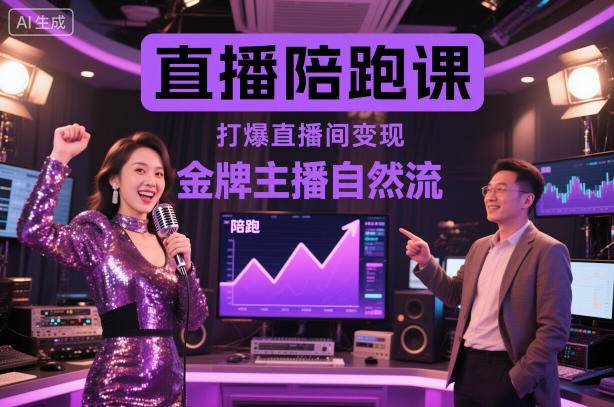 直播陪跑课,金牌主播自然流打爆直播间,复制高变现玩法-云推网创项目库
