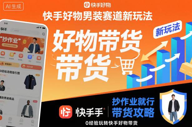 快手好物男装赛道新玩法,抄作业就行,0经验玩转快手好物带货-云推网创项目库