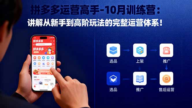 拼多多运营高手-10月训练营:讲解从新手到高阶玩法的完整运营体系!-云推网创项目库