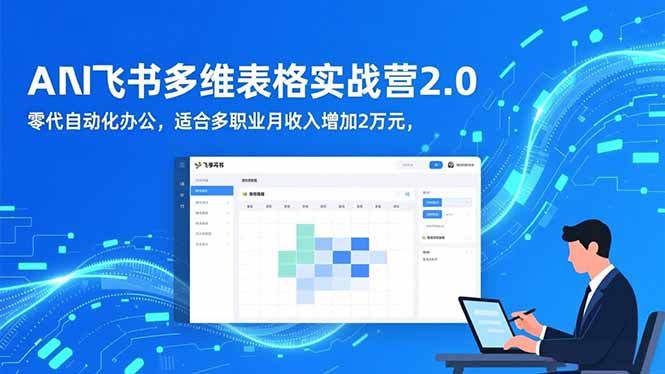 AI+飞书多维表格实战营2.0:零代码自动化办公,适合多职业月收入增加2万元-云推网创项目库
