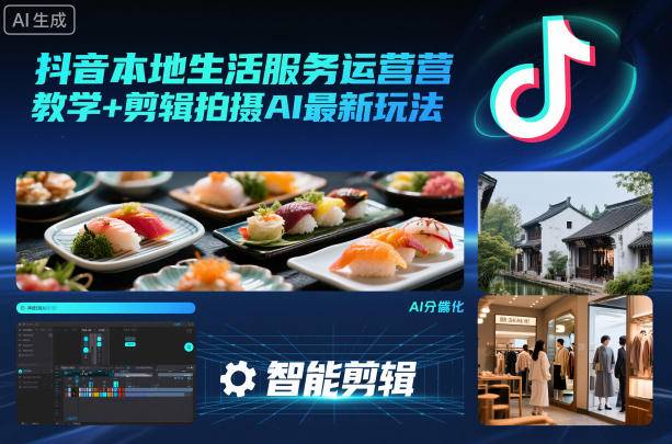 抖音本地生活服务运营教学+剪辑拍摄AI最新玩法-云推网创项目库