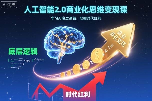 人工智能2.0商业化思维变现课，学习AI底层逻辑，把握时代红利-云推网创项目库