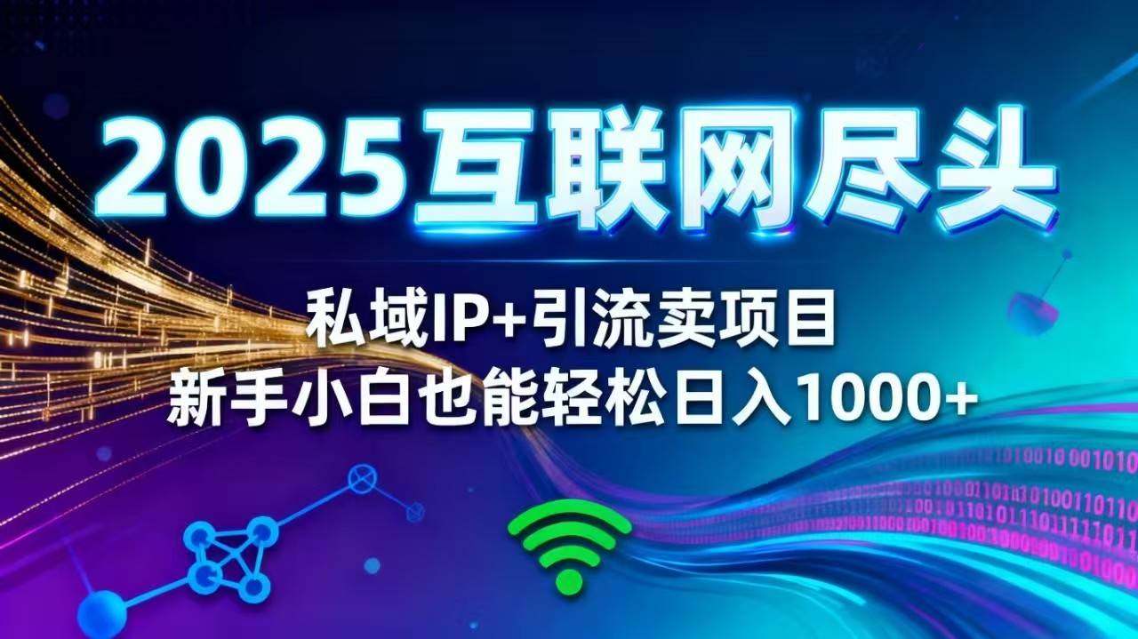 2025网创尽头王炸项目!私域 IP + 精准引流,新手小白在家躺赚日入 1000+-云推网创项目库
