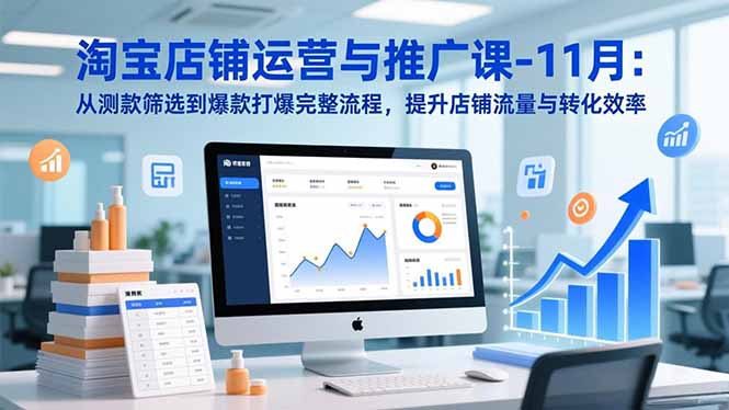淘宝店铺运营与推广课-11月：从测款筛选到爆款打爆完整流程，提升店铺流量与转化效率-云推网创项目库