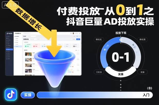 付费投放从0到1之抖音巨量AD投放实操-云推网创项目库