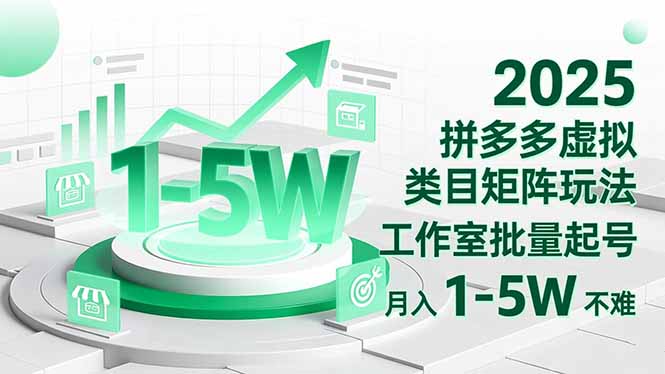 2025 拼多多虚拟类目矩阵玩法，工作室批量起号，月入 1-5W 不难-云推网创项目库