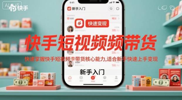 快手短视频带货,快速掌握快手短视频带货核心能力,适合新手快速上手变现-云推网创项目库