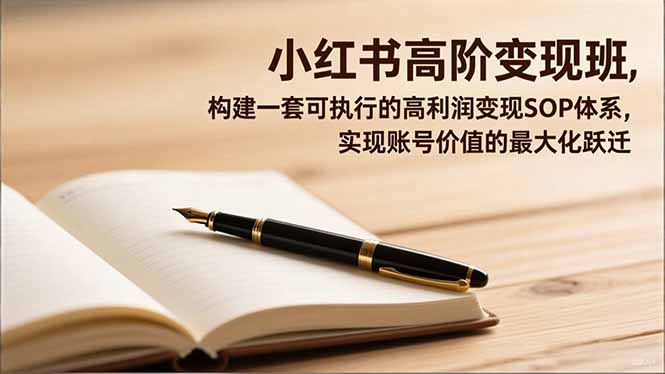 小红书高阶变现班,构建一套可执行的高利润变现SOP体系,实现账号价值的最大化跃迁-云推网创项目库