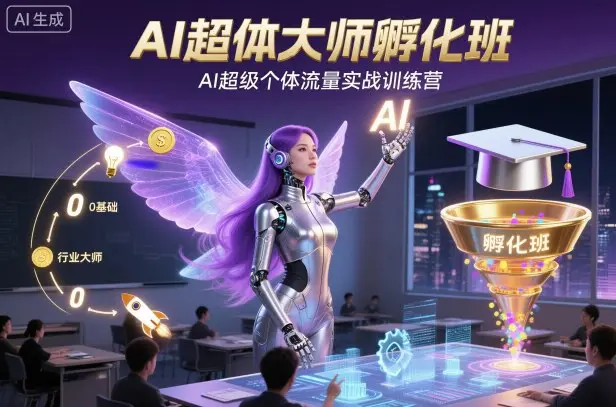 AI超体大师孵化班,AI超级个体流量实战训练营