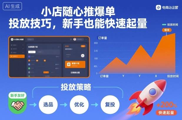 小店随心推爆单投放技巧,新手也能快速起量-云推网创项目库