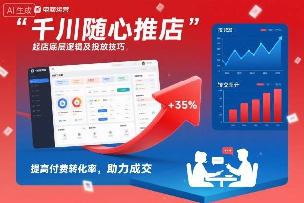 千川随心推起店底层逻辑及投放技巧，提高付费转化率，助力成交-云推网创项目库