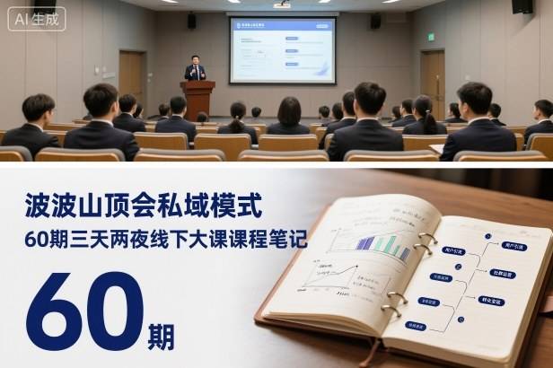 波波山顶会私域模式60期三天两夜线下大课课程笔记(文档)-云推网创项目库