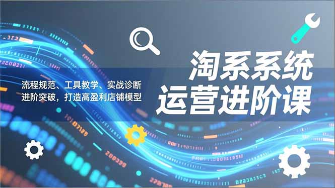 淘系系统运营进阶课2.0,流程规范、工具教学、实战诊断,进阶突破,打造高盈利店铺模型-云推网创项目库