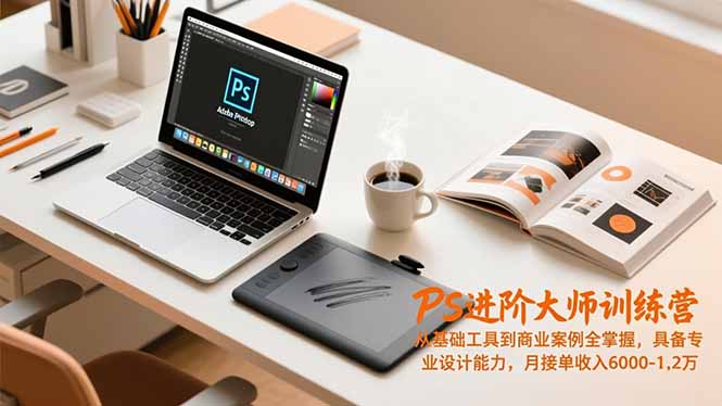 PS进阶大师训练营，从基础工具到商业案例全掌握，具备专业设计能力，月接单收入6000-1.2万-云推网创项目库