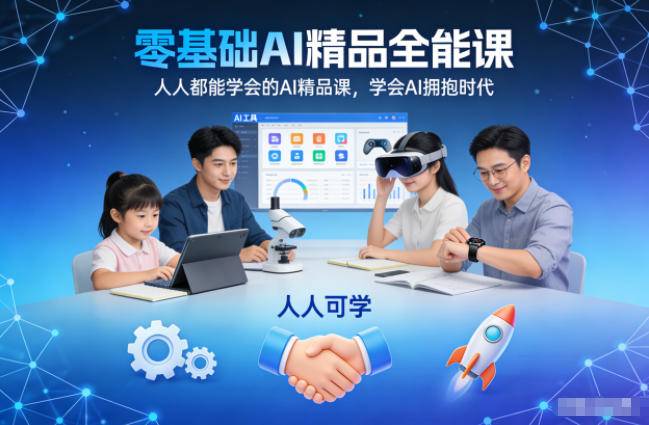 零基础AI精品全能课，人人都能学会的AI精品课，学会AI拥抱时代-云推网创项目库