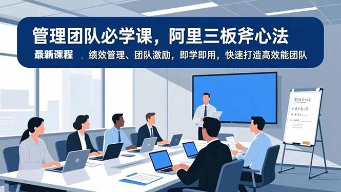 管理团队必学课,阿里三板斧心法、绩效管理、团队激励,即学即用,快速打造高效能团队-云推网创项目库