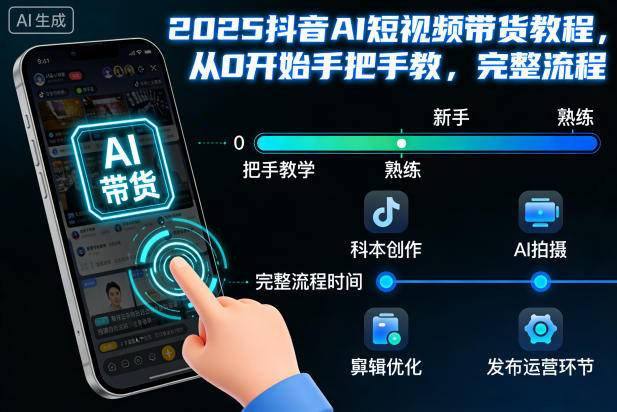 2025抖音AI短视频带货教程,从0开始手把手教,完整流程-云推网创项目库
