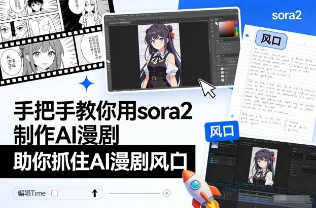 手把手教你用sora2制作AI漫剧，助你抓住AI漫剧风口-云推网创项目库