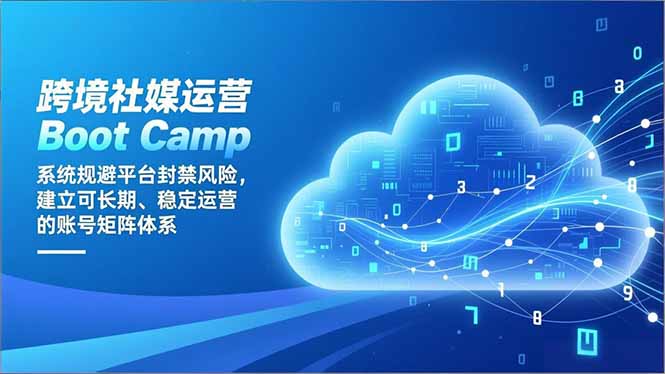 跨境社媒运营Boot Camp：系统规避平台封禁风险，建立可长期、稳定运营的账号矩阵体系-云推网创项目库