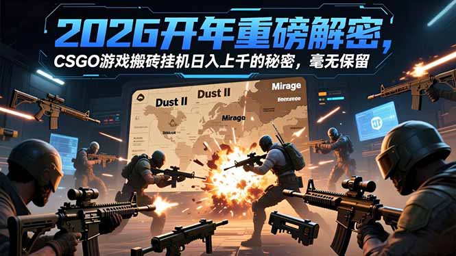 2026开年重磅解密，CSGO游戏搬砖挂机日入上千的秘密，毫无保留-云推网创项目库