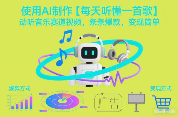 使用AI制作【每天听懂一首歌】动听音乐赛道视频,条条爆款,变现简单-云推网创项目库