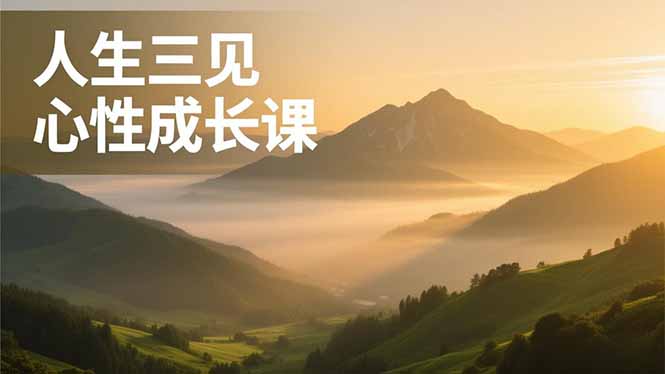 人生三见心性成长课，见天地众生自己，搞透人性安顿身心，活出清晰自我，内在富足无价-云推网创项目库