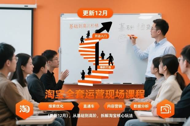 淘宝全套运营现场课程(更新12月)，从基础到高阶，拆解淘宝核心玩法-云推网创项目库