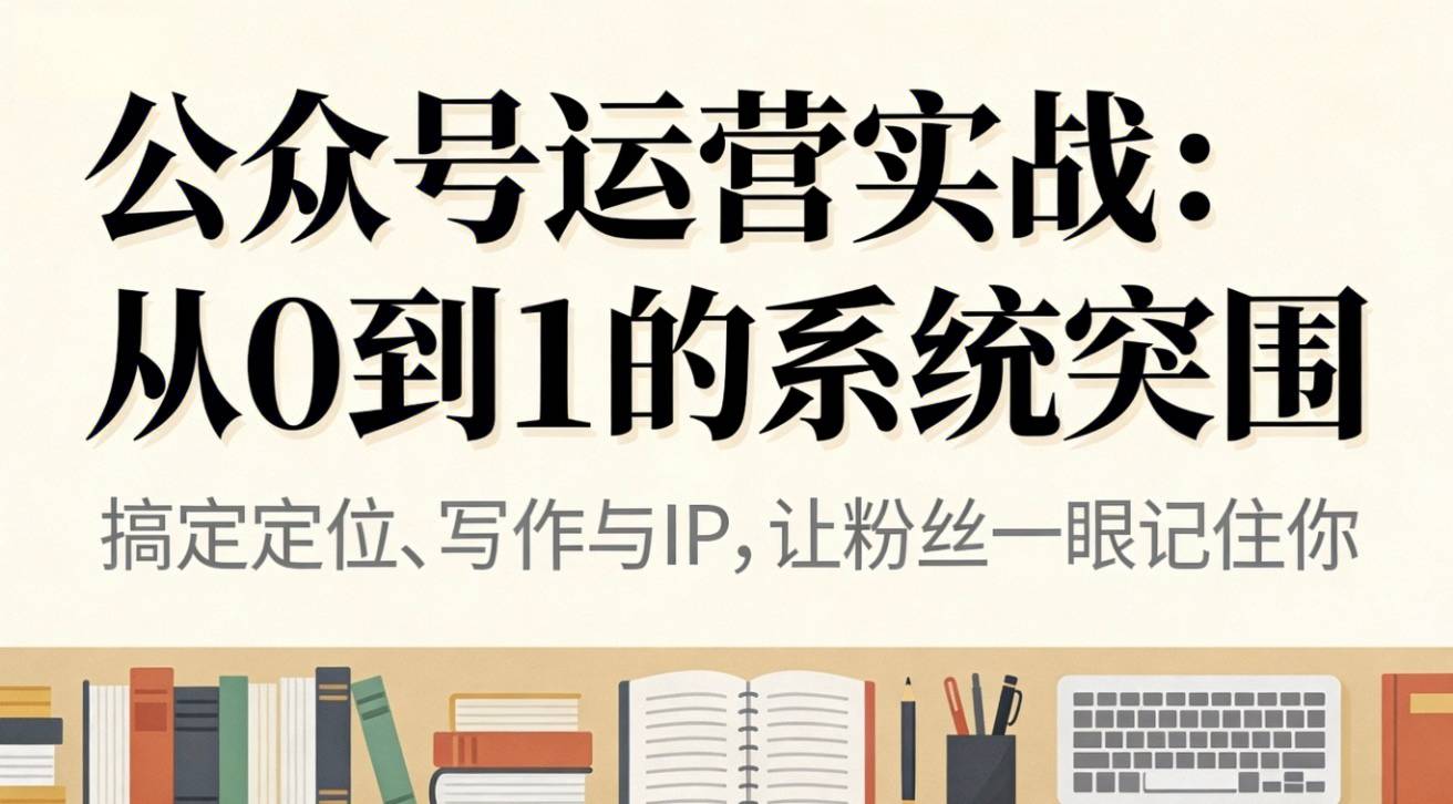 公众号运营实战：从0到1的系统突围-云推网创项目库