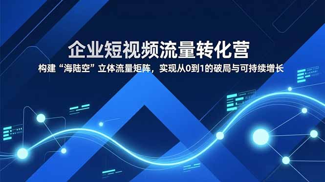 企业短视频流量转化营，构建“海陆空”立体流量矩阵，实现从0到1的破局与可持续增长-云推网创项目库