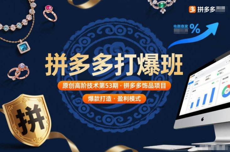 拼多多打爆班原创高阶技术第53期，拼多多饰品项目-云推网创项目库