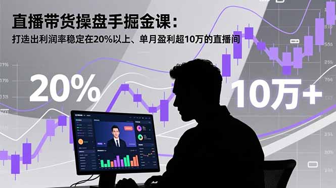 直播带货操盘手掘金课:打造出利润率稳定在20%以上、单月盈利超10万的直播间-云推网创项目库