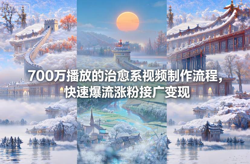 700万播放的治愈系视频制作流程,快速爆流涨粉接广变现-云推网创项目库