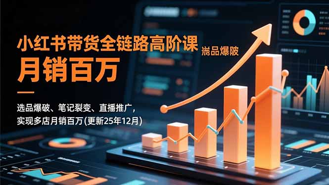 小红书带货全链路高阶课,选品爆破、笔记裂变、直播推广,实现多店月销百万(更新25年12月-云推网创项目库