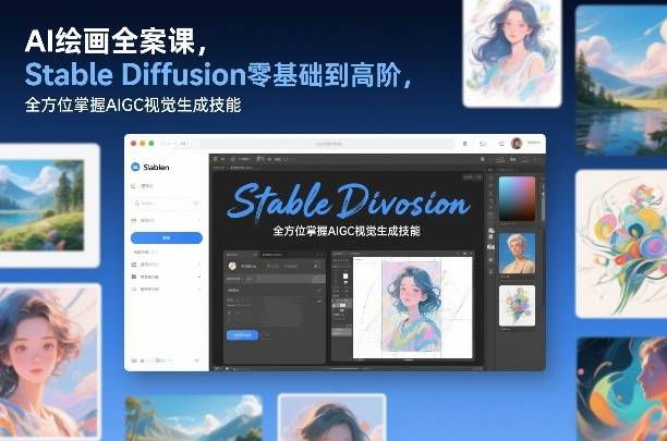 AI绘画全案课，Stable Diffusion零基础到高阶，全方位掌握AIGC视觉生成技能-云推网创项目库