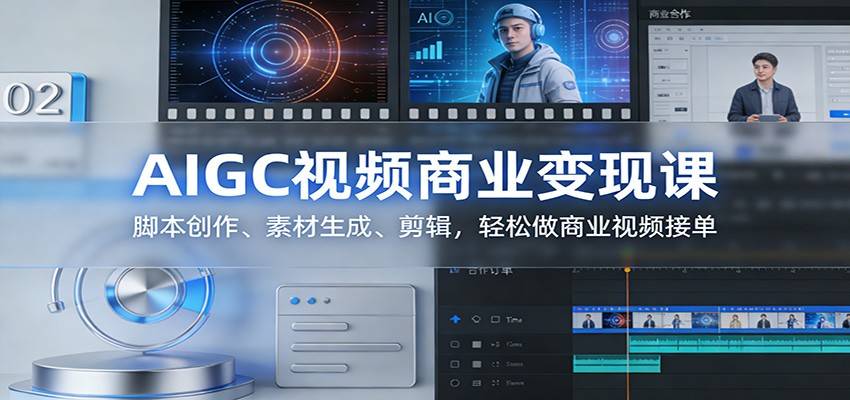 AIGC视频商业变现课：脚本创作、素材生成、剪辑，轻松做商业视频接单-云推网创项目库