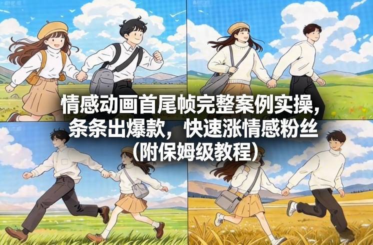 情感动画首尾帧完整案例实操，条条出爆款，快速涨情感粉丝(附保姆级教程)-云推网创项目库