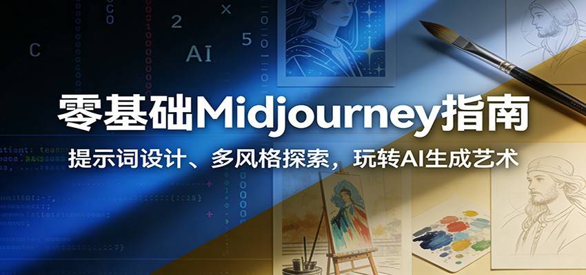 零基础Midjourney指南：提示词设计、多风格探索，玩转AI生成艺术-云推网创项目库