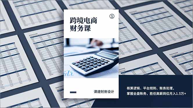 跨境电商财务课，核算逻辑、平台规则、账务处理，掌握全盘账务，胜任高薪岗位月入1.5万+-云推网创项目库