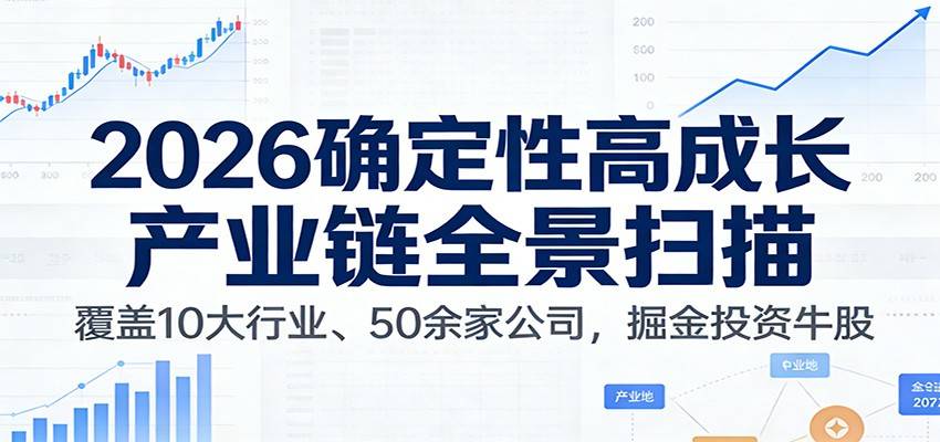 付费文章：2026确定性高成长产业链全景扫描：覆盖10大行业、50余家公司，掘金投资牛股-云推网创项目库