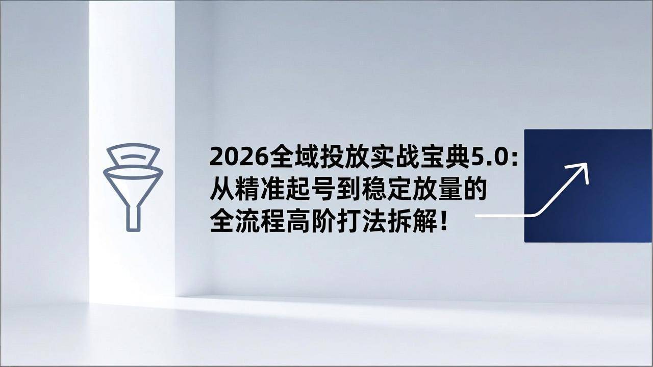 2026全域投放实战宝典5.0：从精准起号到稳定放量的全流程高阶打法拆解！-云推网创项目库