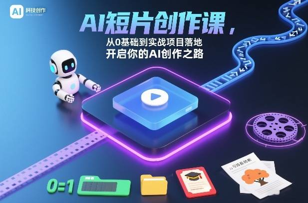 AI短片创作课，从0基础到实战项目落地，开启你的AI创作之路-云推网创项目库