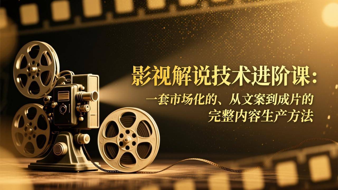 影视解说技术进阶课：一套市场化的、从文案到成片的完整内容生产方法-云推网创项目库