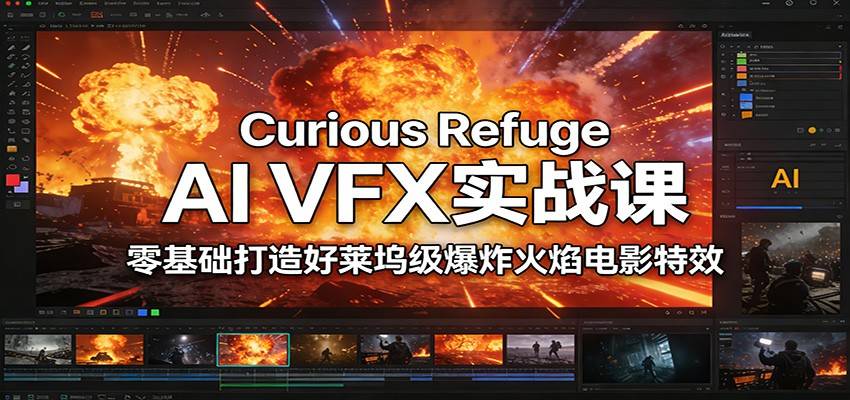Curious Refuge AI VFX实战课，零基础打造好莱坞级爆炸火焰电影特效-云推网创项目库