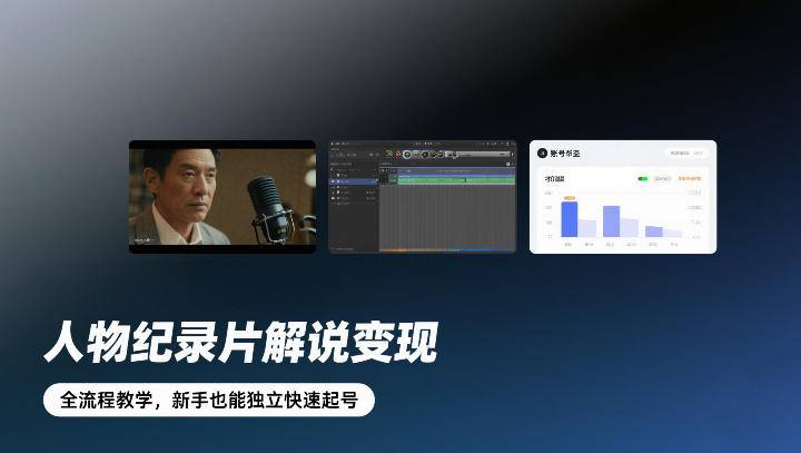 人物纪录片解说变现，全流程教学，新手也能独立快速起号-云推网创项目库
