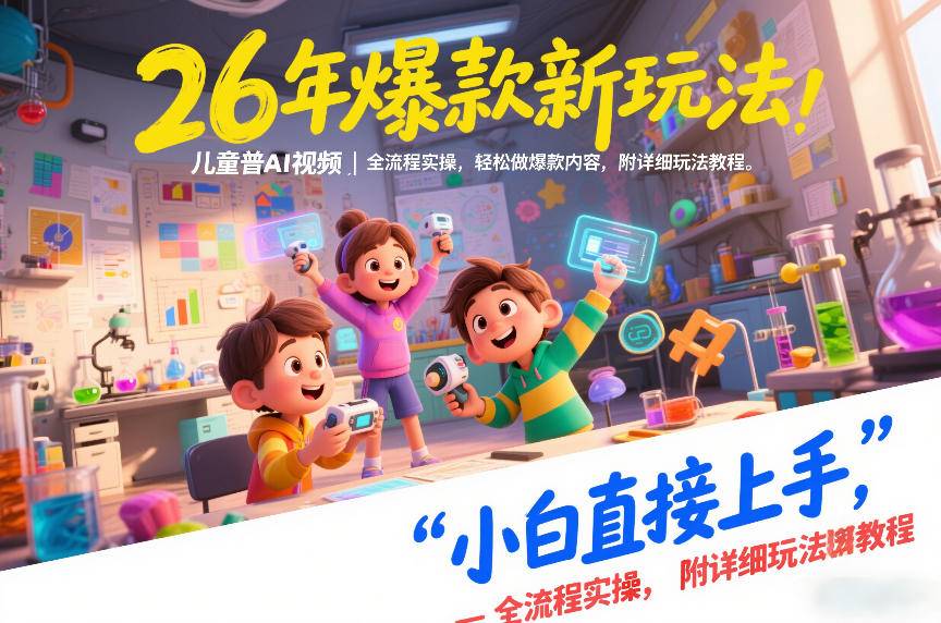 26年爆款新玩法，儿童科普AI视频，全流程实操，轻松做爆款内容，小白直接上手，附详细玩法教程-云推网创项目库